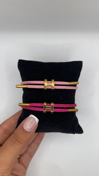 Bracelet tissu H coloré