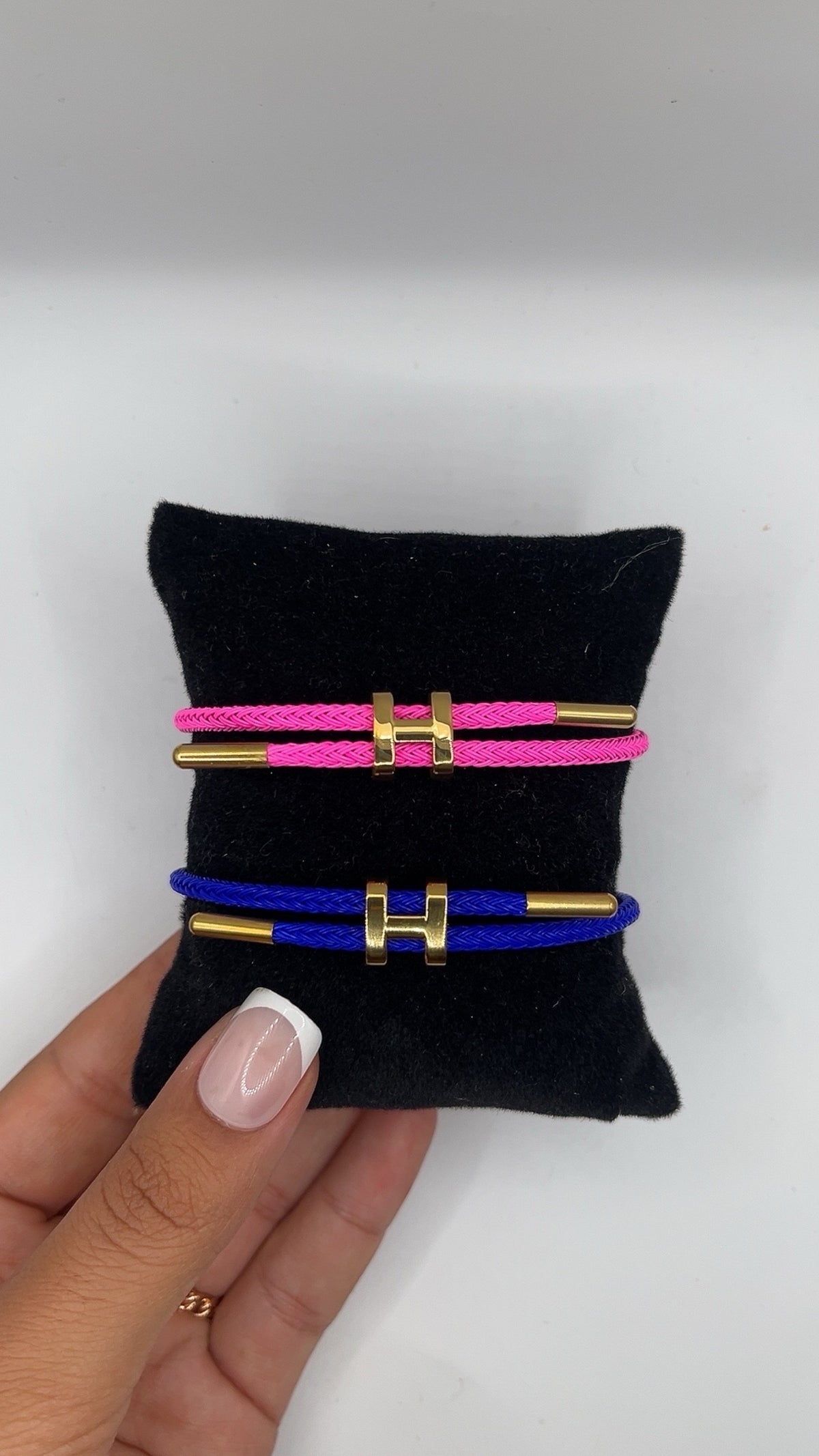 Bracelet tissu H coloré