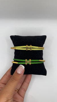 Bracelet tissu H coloré