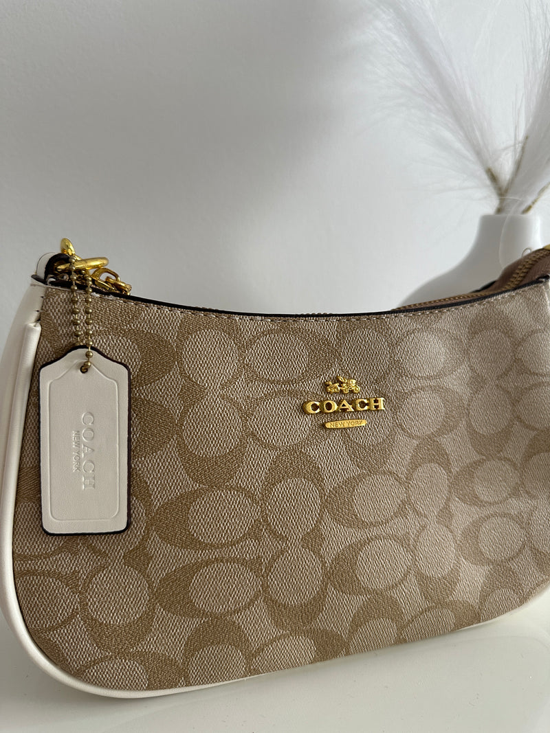 Sac coach beige/blanc
